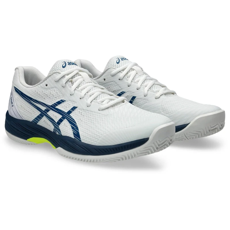 ASICS 1041A358-104 Gel-Game 9 Clay/OC Men White/MAKO Blue UK 10 - Image 1