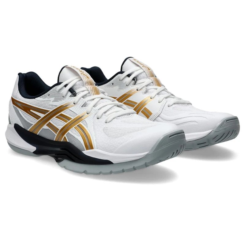 ASICS Men's POWERBREAK FF Sneaker, White/Rich Gold, 5.5 UK