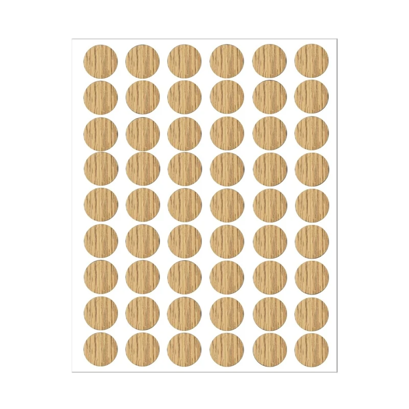 LICQIC Screw Hole Covers, Self Adhesive Caps Stick on Furniture Sticker Screw Hole, 54 Pcs 21 mm, Natural Oak