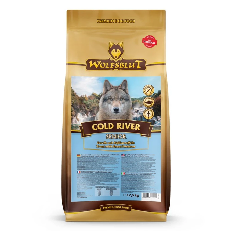 Wolfsblut Cold River Senior - Trout and sweet potatoes for Senior Dogs from 7 years old