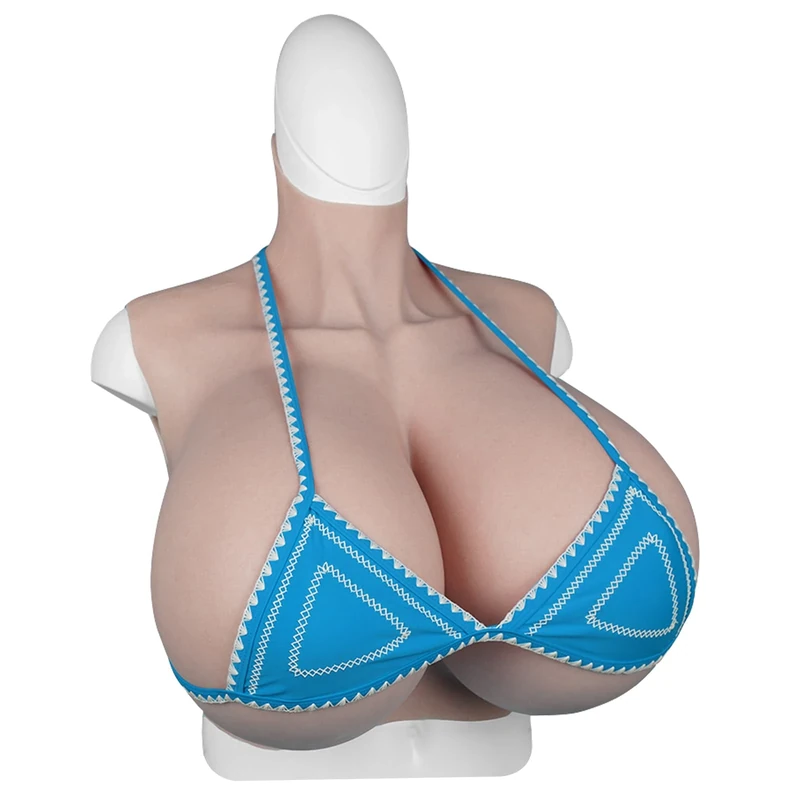 WASHLA Huge Silicone Breastplate Z Cup Fake Boobs Breast Form Realistic Breasts Enhancer for Crossdresser Transgender Drag Queen(Size:Z Cup,Color:Color 1)