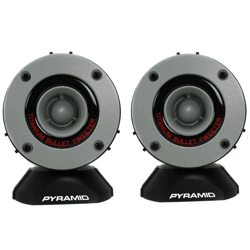 2 x Super Tweeters Pyramid TW28 Grey with 150 Watt RMS and 300 Watt Max, 4 Ohm Impedance, 96 dB Sensitivity, for Sound Level Insert, for Car Panel, Per Pair