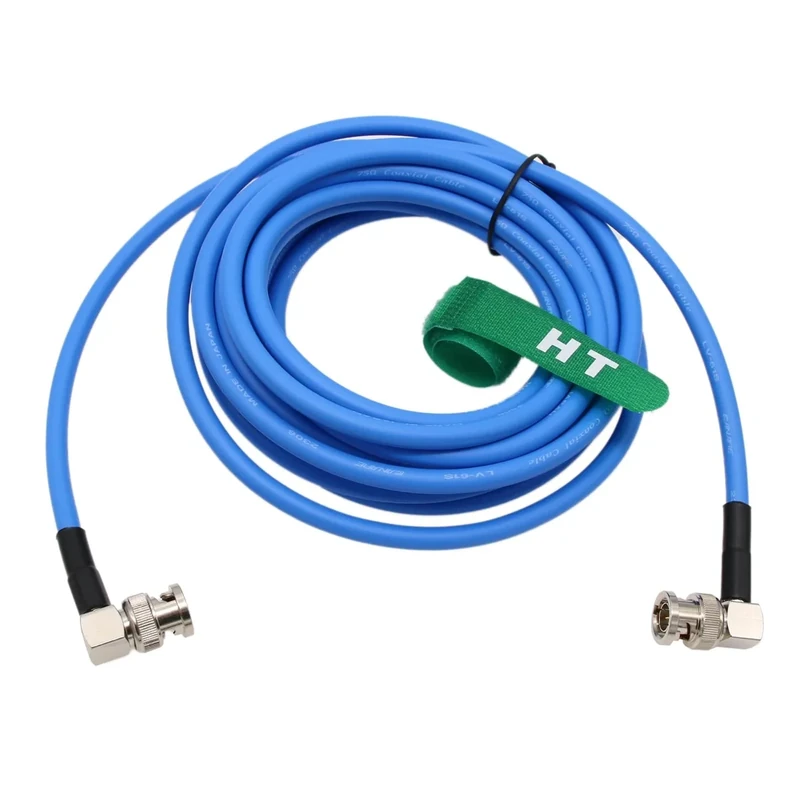 HangTon 12G 4K 60P SDI BNC 75Ω Coaxial Video Cable Canare LV-61S for Blackmagic Decimator Komodo Alexa Atomos Broadcast Camera Monitor (10m, Blue)