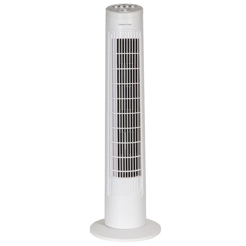 Russell Hobbs 29" Inch, Lightweight, Tower Fan, 3 Speeds, 75° Oscillation, Powerful Airflow, Quiet Operation, Timer, Perfect for Home or Office, White- RHTF2923W