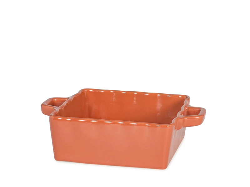 H&h Set of 3 square coloured stoneware baking dishes, 15 x 15 x h6 cm - Image 1