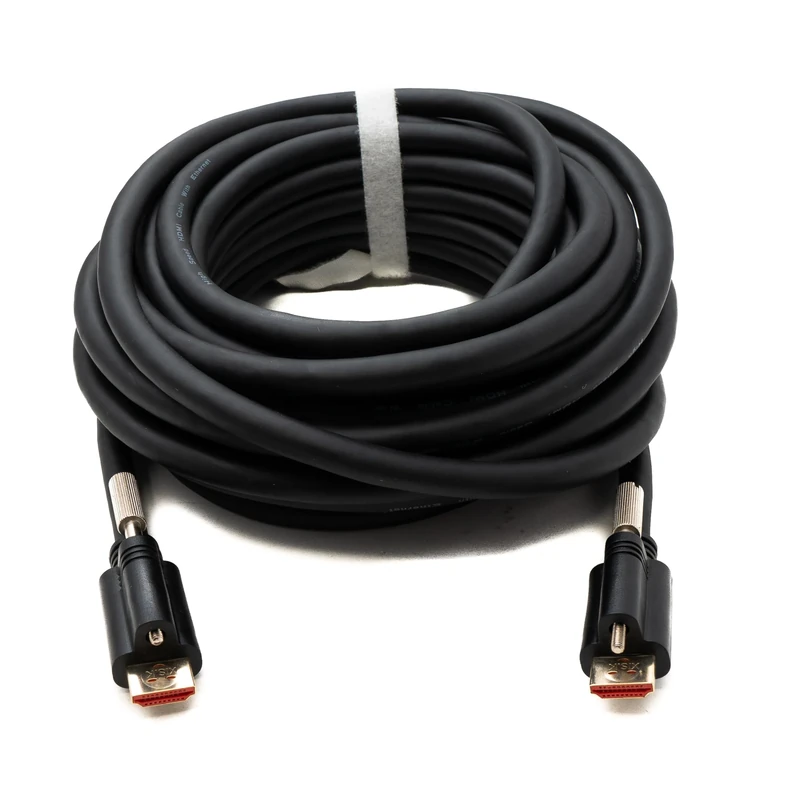 System-S HDMI 2.0 Cable 8 m Type A Male to Male Adapter Screw-On Black