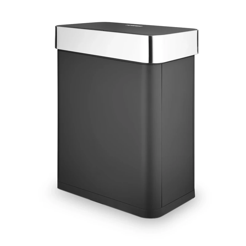 Tower Compact Sensor Bin, Large 60L, Hands Free Opening, Automatic Close, Retaining Ring, Black