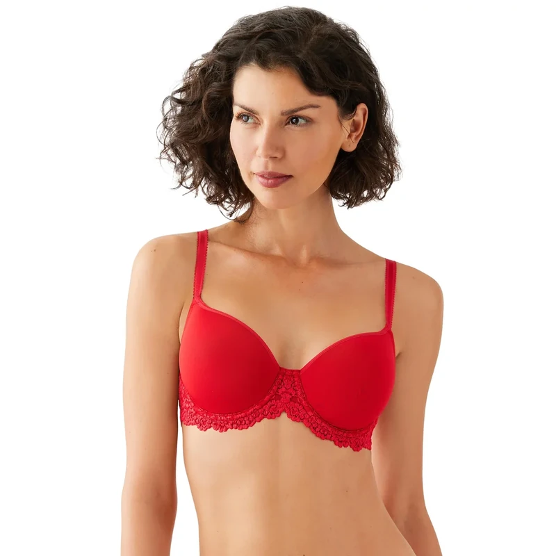 Wacoal Women's Embrace Lace Contour Bra, Equestrian Red, 32C