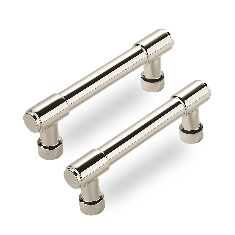 CABDM 10 Pack Polished Nickel Cabinet Pulls, 3-3/4 Inch(96mm) Hole Centers Cabinet Handles Kitchen Hardware for Cabinets and Drawer