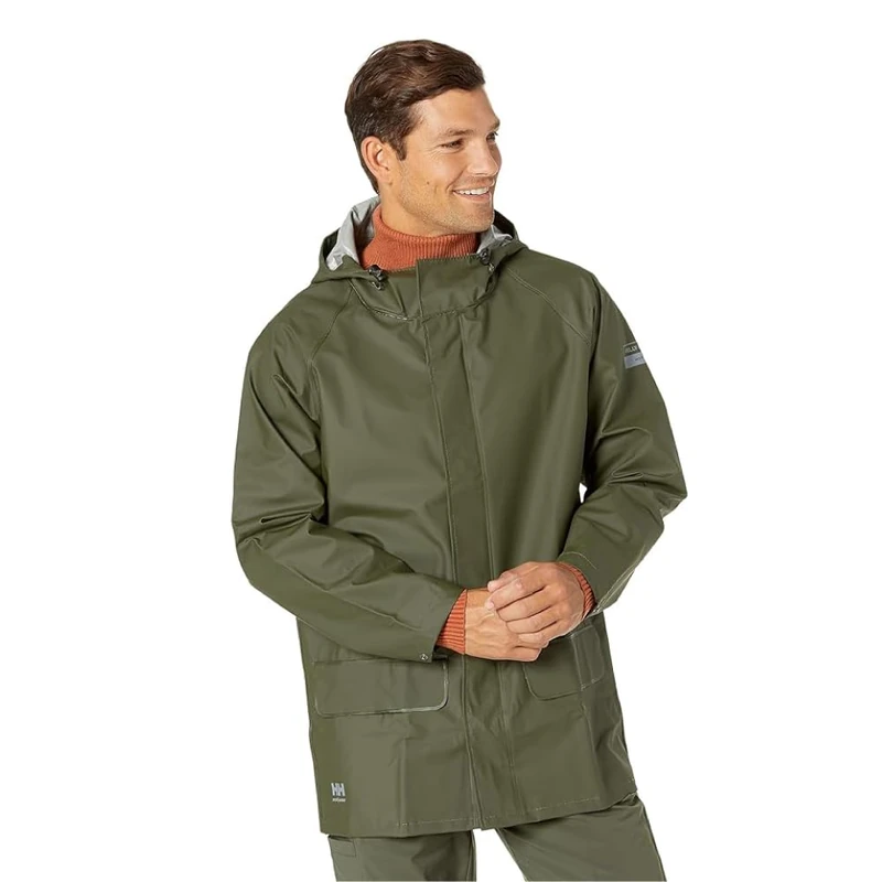 Helly Hansen Workwear Men's Mandal Waterproof Jacket, Green, XS