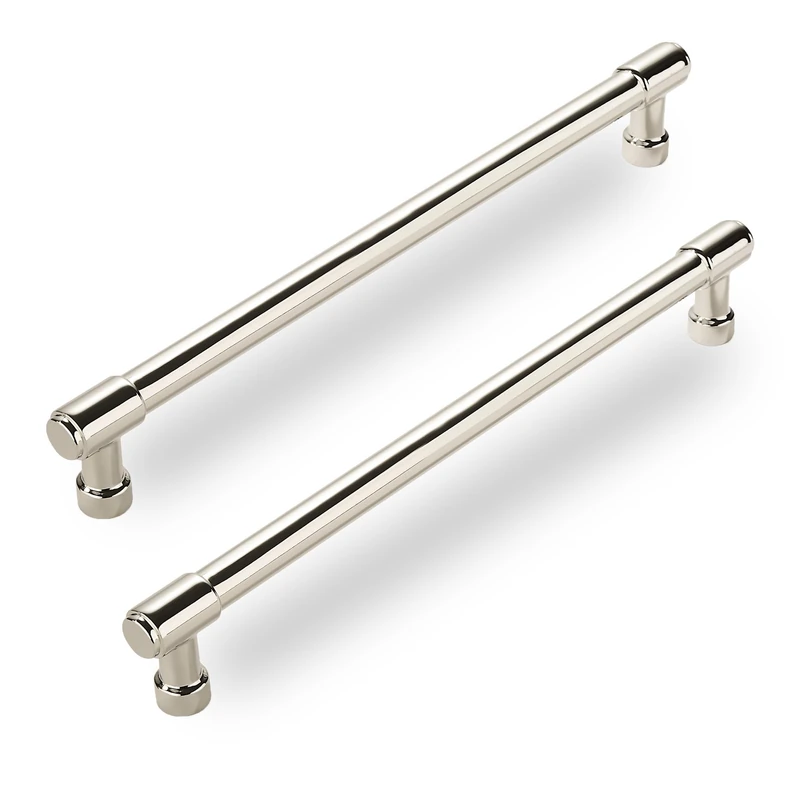 CABDM 10 Pack Polished Nickel Cabinet Pulls,8 Inch(203mm) Hole Centers Cabinet Handles Kitchen Hardware for Cabinets and Drawer