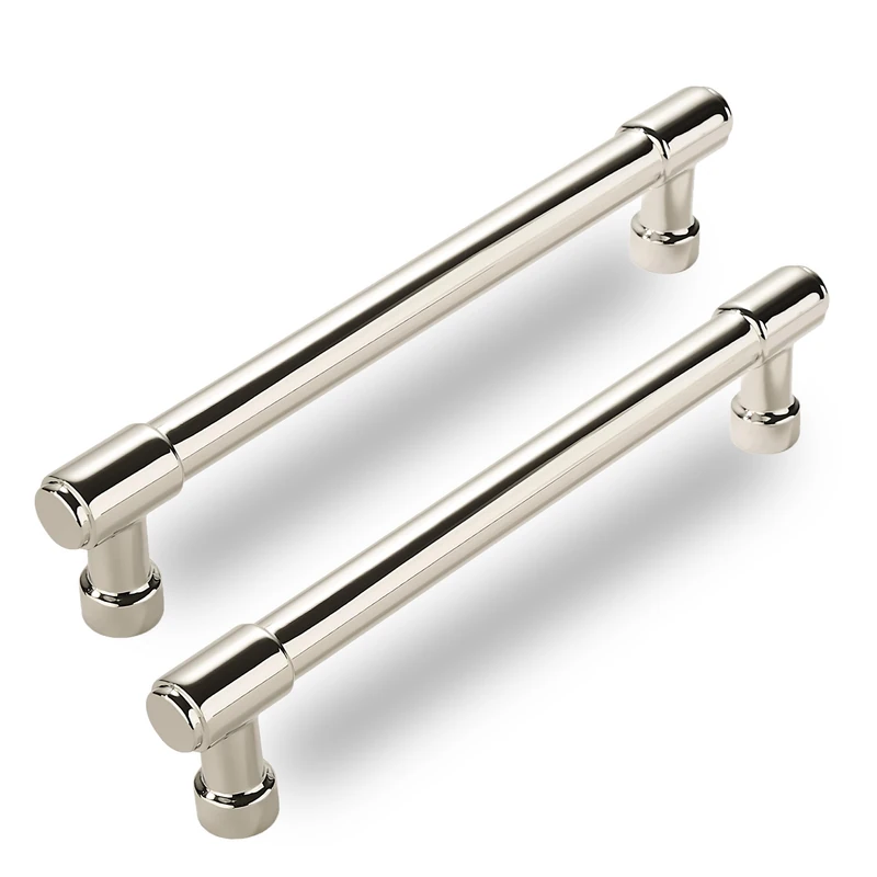CABDM 10 Pack Polished Nickel Cabinet Pulls,4 Inch(102mm) Hole Centers Cabinet Handles Kitchen Hardware for Cabinets and Drawer