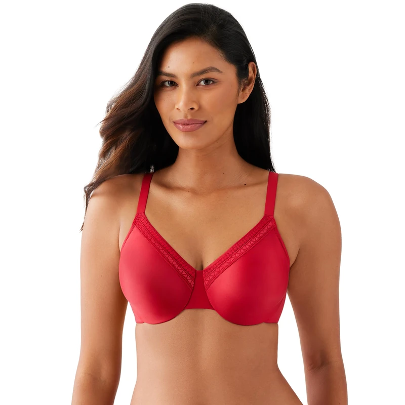 Wacoal Women's Perfect Primer Unlined Full Coverage Underwire Bra, 855213, Opaque, Equestrian Red, 42E