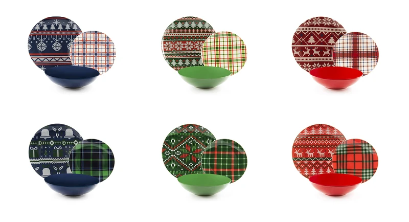 Excelsa Fall Winter 18-Piece Dinner Set, Porcelain and Stoneware, 6 People