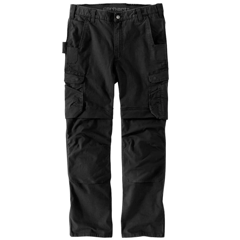 Carhartt Men's Steel Rugged Flex™ Relaxed Fit Ripstop Double-Front Cargo Work Pant, Black, W42/L30