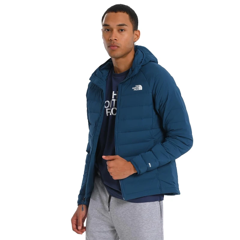 The North Face Men's Belleview Stretch Down Hoodie Jacket, Midnight Petrol, XXL