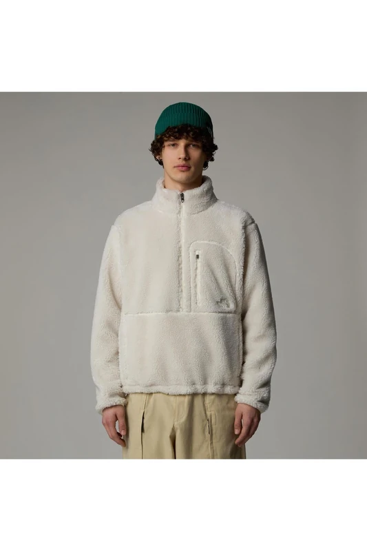 The North Face Men's Extreme Pile Pullover 2 Fleece Jacket, White Dune, M
