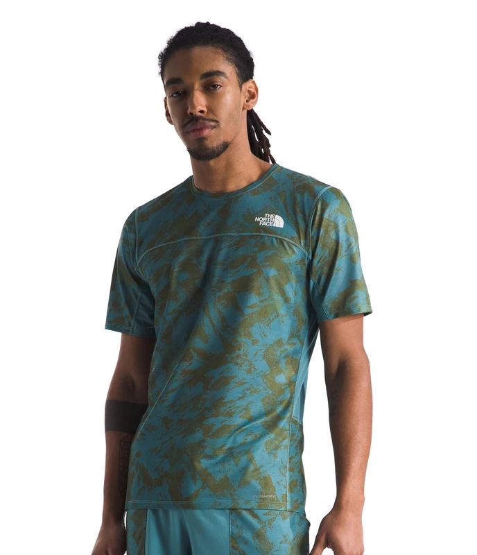 The North Face Men's Sunriser S/S T-Shirt, Algae Blue Mountain Tra, S