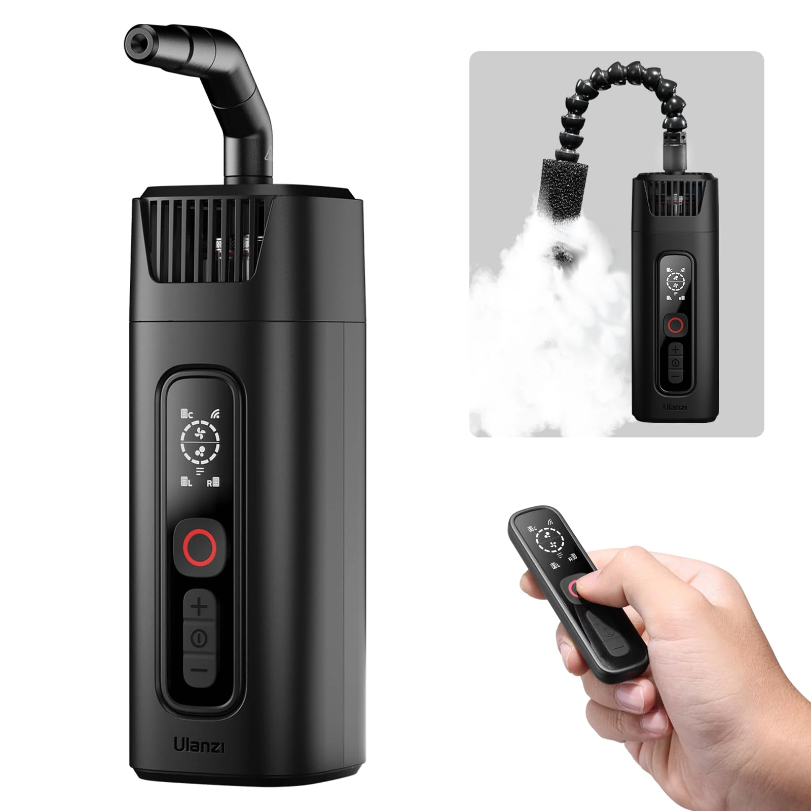 ULANZI RF01 Fog Machine Mini, 40W Portable Fog Machine with 10m Wireless Remote Control, Fog Smoke Machine, Fogger with Battery for Photography, Video Shooting, Wedding, Party