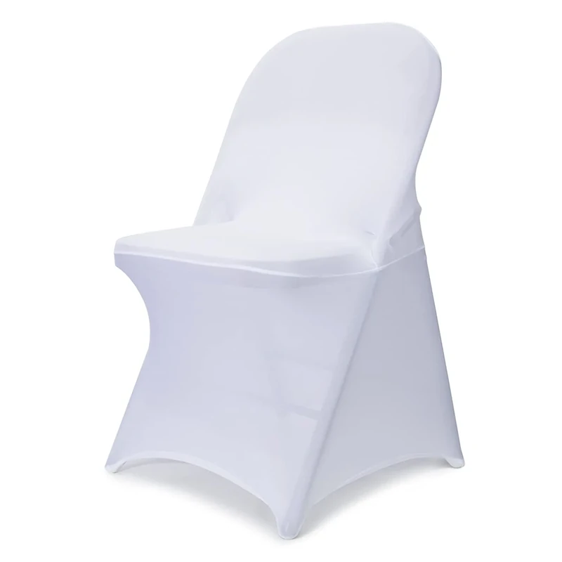 Babenest Spandex Folding Chair Covers - 30PCS Upgraded Universal Stretch Washable Fitted Chair Slipcovers Protector for Wedding, Holidays, Banquet, Party, Celebration (White)
