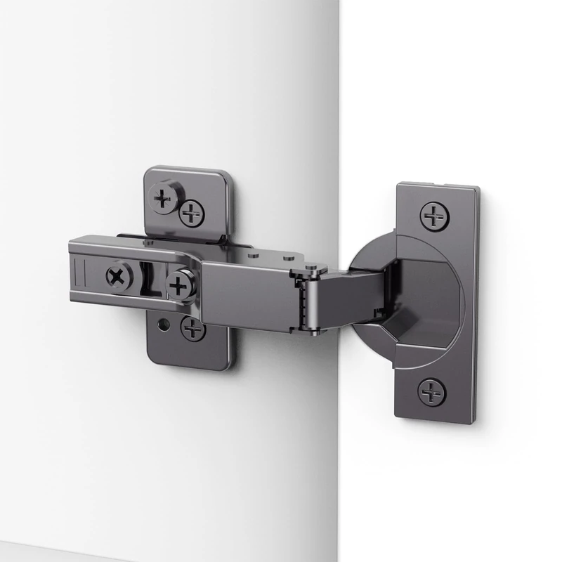 Chibery Euro Style 20 Pack Frameless Half Overlay Hinges, Black Titanium Plated, Soft Close, 3D Adjustable, Two Open Angles, Alloy Steel, Door Mount