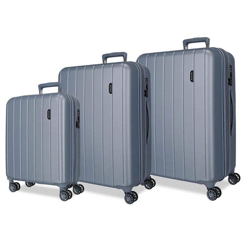 MOVOM Wooden Suitcase Set, One Size, Gray, Standard Size, Suitcase Set