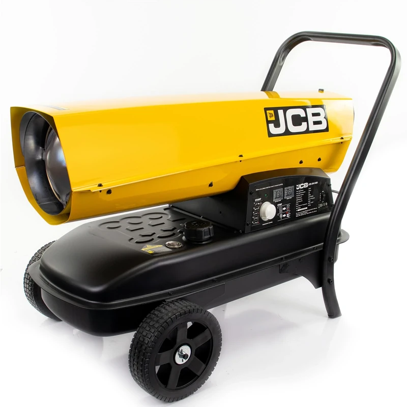 JCB Diesel Space Heaters, Kerosene or Diesel, Large Coverage Area, Adjustable Thermostat, Steel Frame for Workshops, Factories, Construction Sites, Warehouses, and Agricultural (126,250BTU/ 37kW)