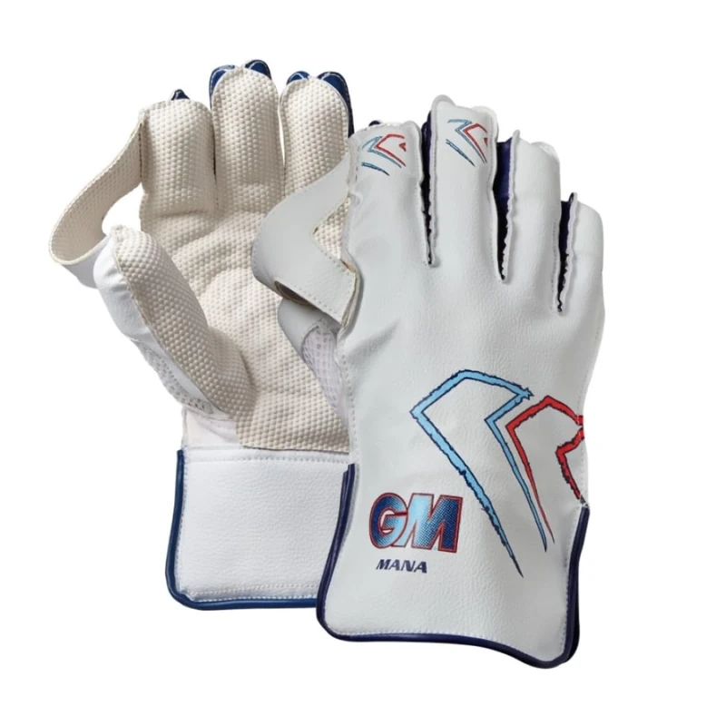 Gunn & Moore GM | Cricket Wicket Keeping Keeper Gloves | Mana | PVC Faux Leather Back of Hand | Cotton Lining & Pimple Rubber Palm | Youths | 1 Pair