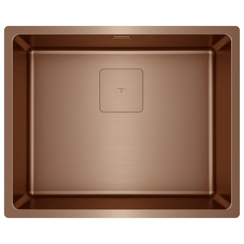 TEKA Single Bowl Kitchen Sink, Triple Installation, Stainless Steel 18/10 PVD, Depth 20 cm, SilentSmart, Square Drain, Model FlexLinea RS15 50.40