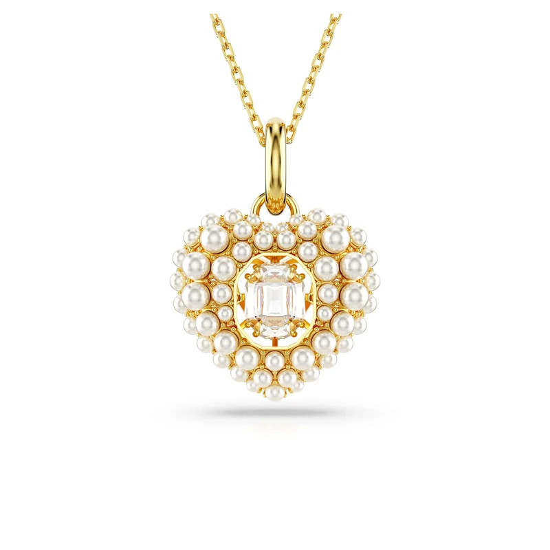 Swarovski Hyperbola Heart Pendant - Gold-Tone White Pearl