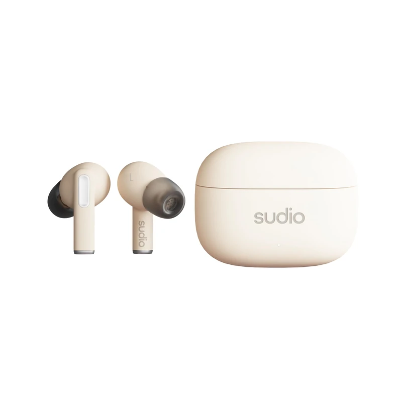sudio A1Pro Beach Sand In-Ear Earphones with Bluetooth, Touch Control with Compact Wireless Charging Cradle, IPX4 Protected, Active Noise Cancellation, with Built-in Microphone, Premium Crystal Sound