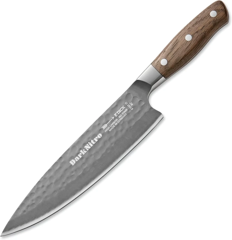 F.Dick Dark Nitro Chef's Knife - 21cm, Black (Blade) and Wooden (Handle)