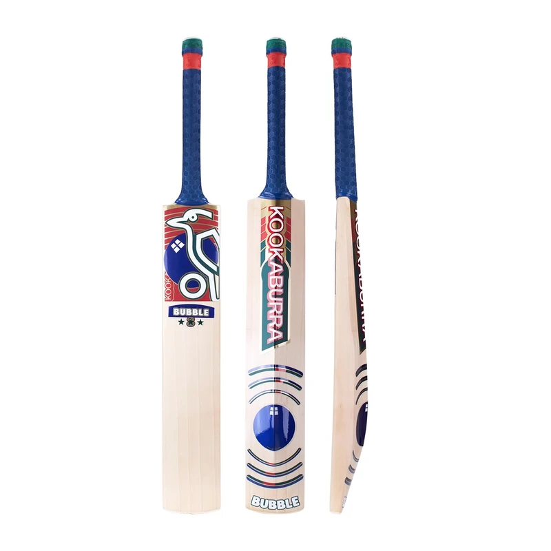 Kookaburra Retro Bubble 3 Star Cricket Bat, Blue/Red