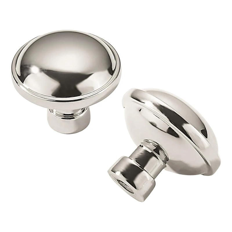 khtumeware 10 Pack Cabinet Knobs - Polished Nickel, 1-3/4 inch (44 mm) Diameter, Heavy Duty Zinc, Kitchen Drawer Pulls and Door Handles
