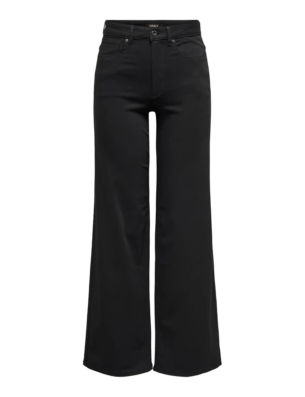 ONLY ONLMADISON Female Wide Leg Jeans High Waist Wide Leg Cut Jeans, black denim, XS / 32L