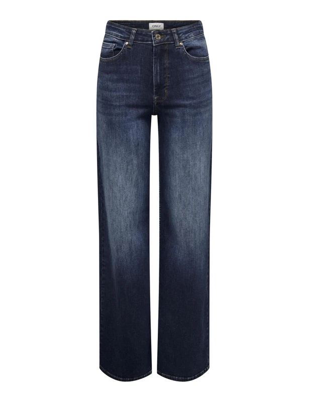 ONLY Womens Onlmadison Blush Hw Wide DNM Tai081 Noos Jeans, Dark Denim Blue, M UK
