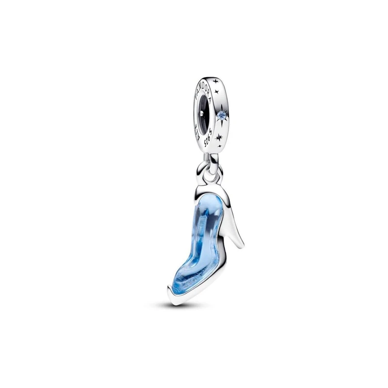 Pandora Disney Cinderella shoe sterling silver dangle with fancy light blue cubic zirconia and forever blue crystal - Image 1