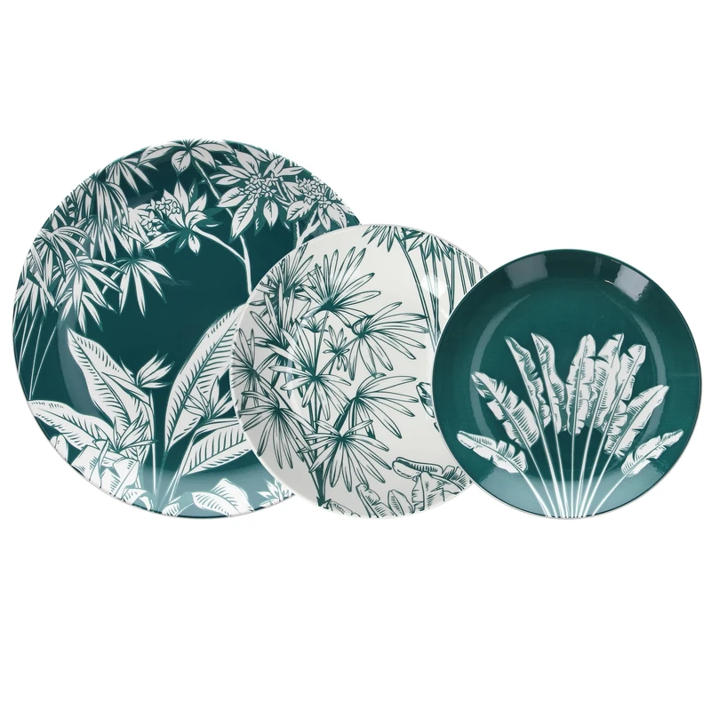 Tognana Palm Beach 18-Piece Dinner Set, Porcelain, Green - Image 1