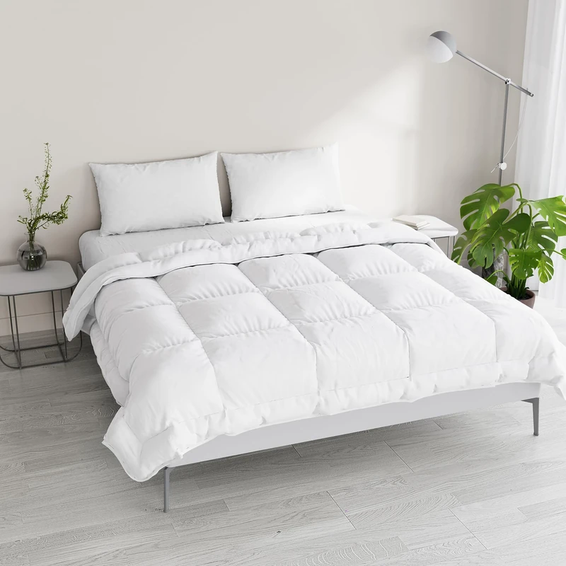 Italian Bed Linen Dreams and Capricci Padded Winter Duvet, White/White, Double 250 x 200 cm