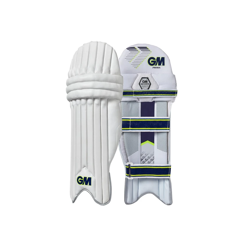 GM | Cricket Batting Pads | Prima | Traditional Cotton & Cane | Junior Right Handed - 13.75" | Approx Weight 1.39 kg | White | 1 Pair | Gunn & Moore