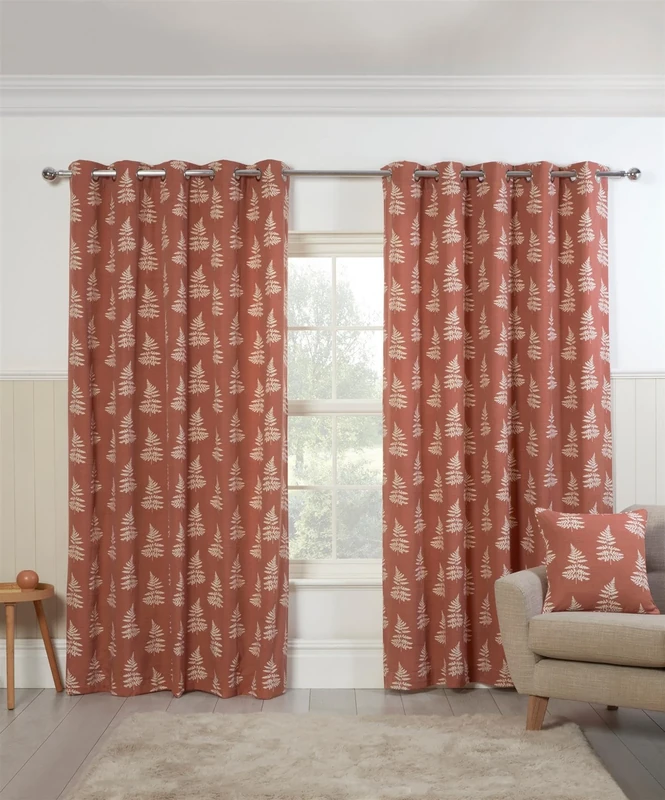 Sundour Esher Light Filtering Curtains Orange 90x90