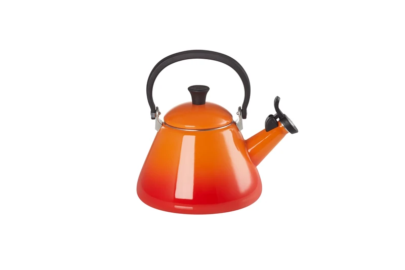 Le Creuset Kone Stove-Top Kettle with Whistle, Suitable for All Hob Types Including Induction, Enamelled Steel, Capacity: 1.6 L, Volcanic, 40101020900000