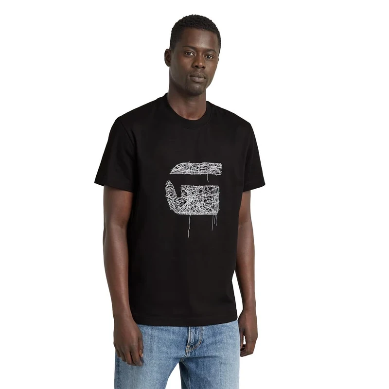 G-Star Men's Stitch Burger T-Shirt, Black (dk black D25674-C336-6484), XXL