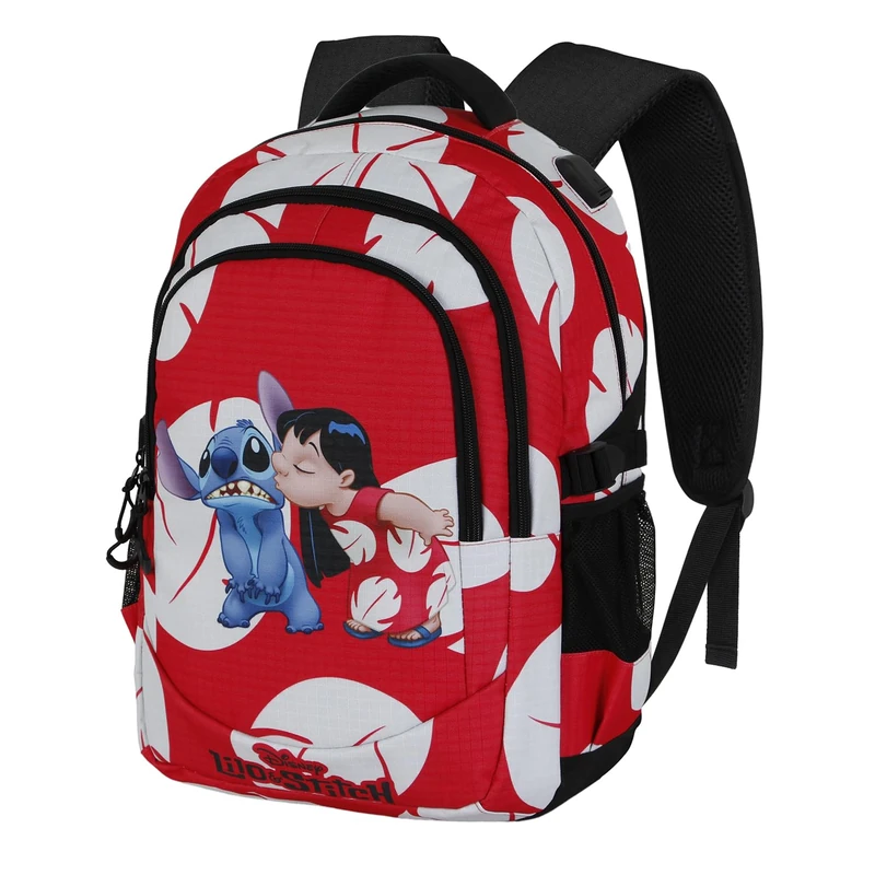 Disney Lilo and Stitch Kiss-Plus Running Backpack, Red, 34 x 46 cm, Capacity 32 L