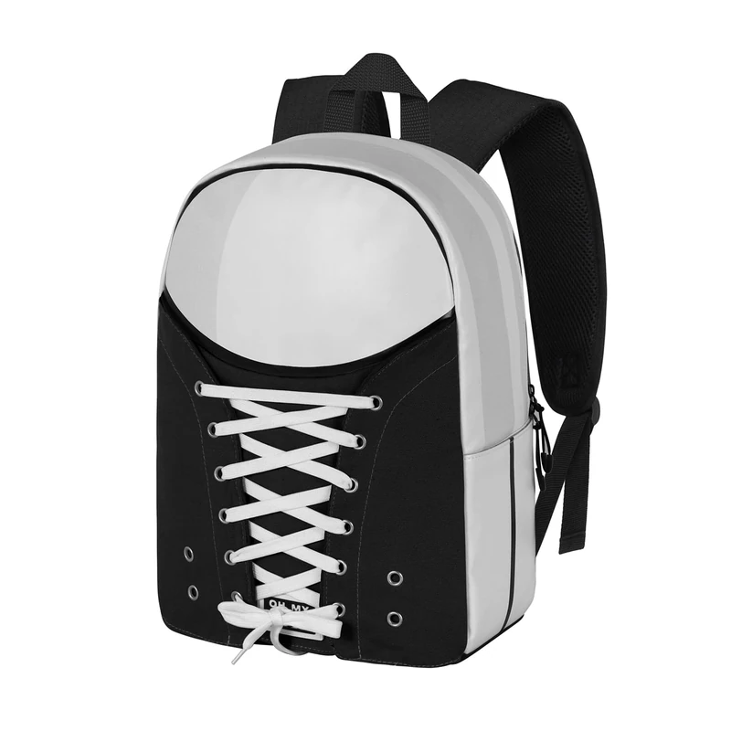 Oh My Pop Black-Sneakers Backpack, Black, 30 x 40cm, Capacity 20 L