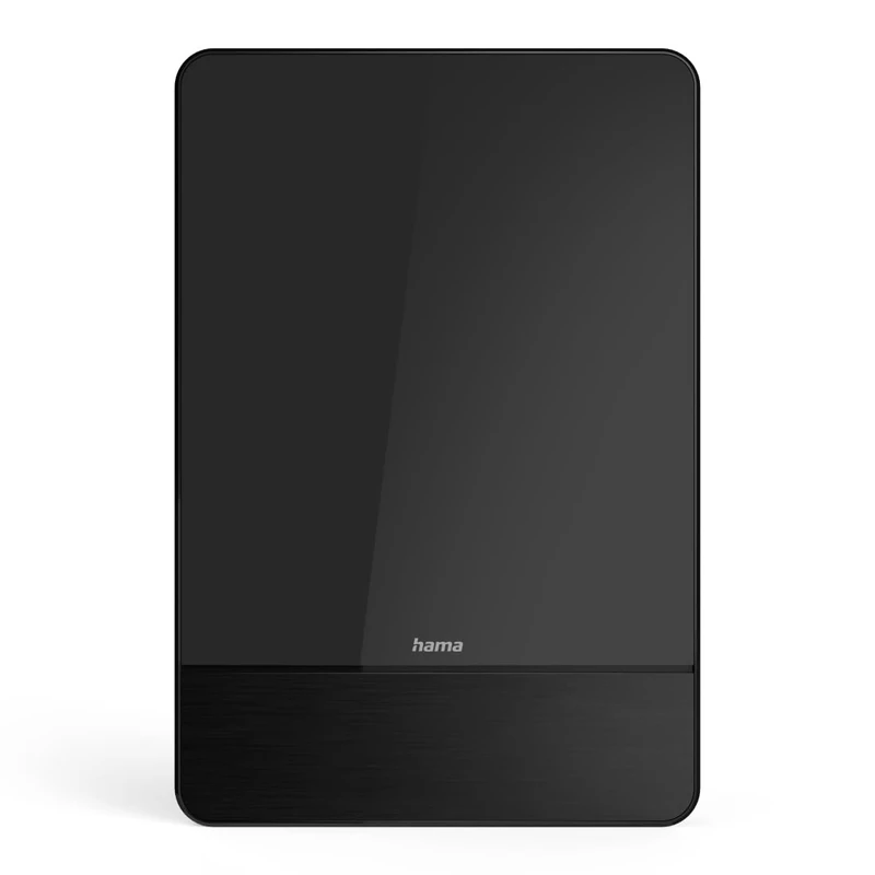 Hama Indoor Aerial "Pro" Active (Receiving DVBT, DVBT2, Indoor Aerial for TV, Automatic Amplification, LTE Filter 5G, Flat, Power Supply via USB) Black