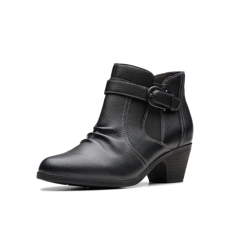 Clarks Women's Emily2 Opal Ankle Boot, Black Leather, 5 UK