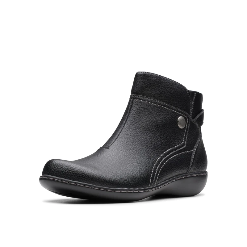 Clarks Women's Ashland Mabel Ankle Boot, Black Tumbled, 4.5 UK