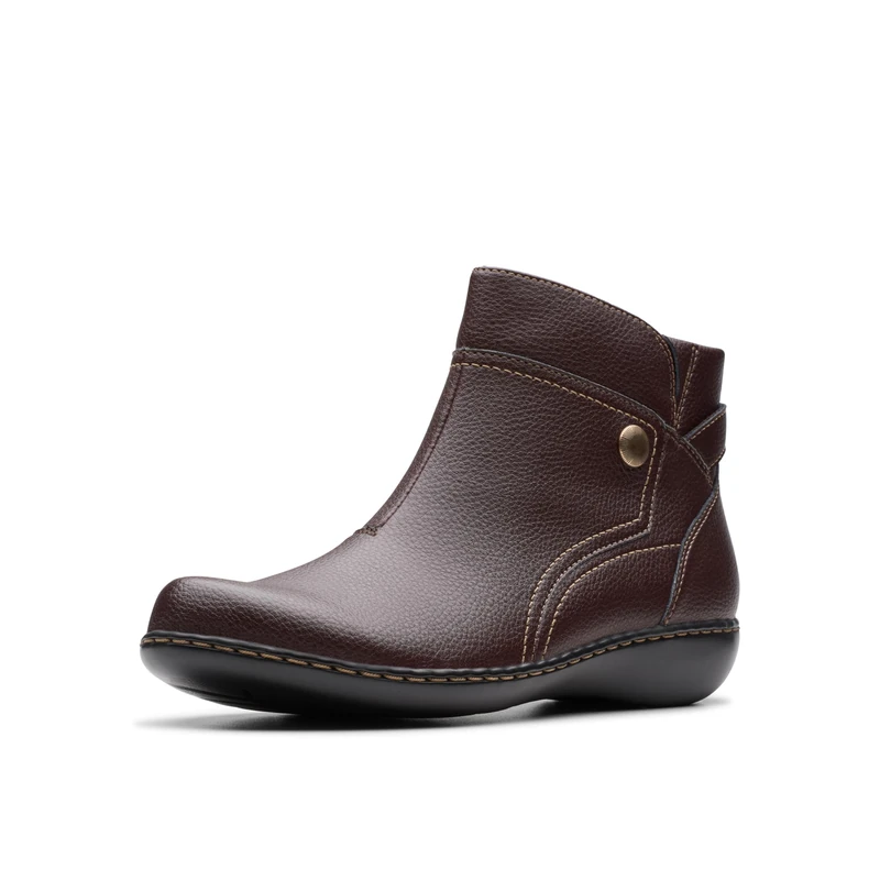 Clarks Women's Ashland Mabel Ankle Boot, Dark Brown Tumbled, 5 UK