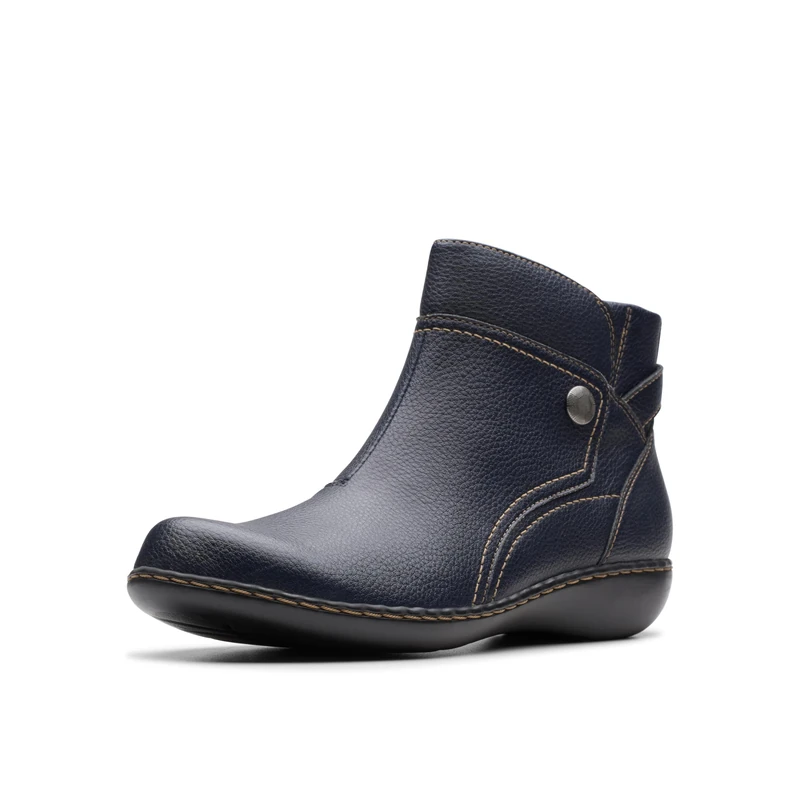 Clarks Women's Ashland Mabel Ankle Boot, Navy Tumbled, 6 UK